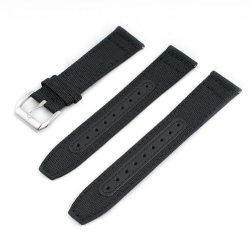 StrapHabit StrapHabit Sailcloth Quick Release, Nylon/Leather (22mm)